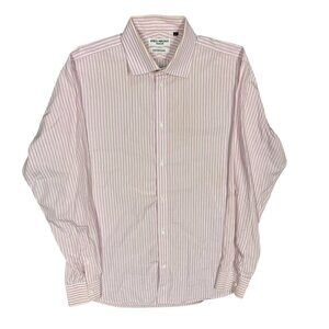 Spier & Mackay Handmade Dress Shirt Pink Striped Long Sleeve 42 16 1/2 Large